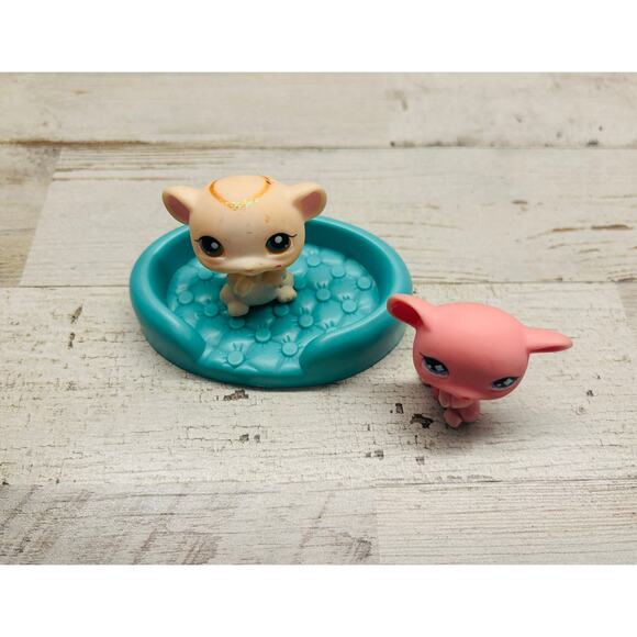 Vintage Littlest Pet Shop LPS Mice Pink Mouse, & princess mouse - Picture 2 of 3